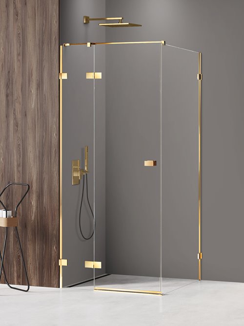 Złota kabina prysznicowa lewa 90x100 EXK-1662 Avexa Gold Shine New Trendy
