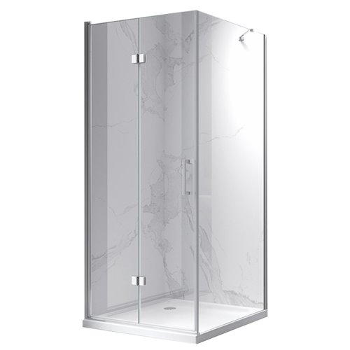 Chromowana kabina prysznicowa prostokątna drzwi pojedyncze składane 120x90 ZES-KZ20F-120X90