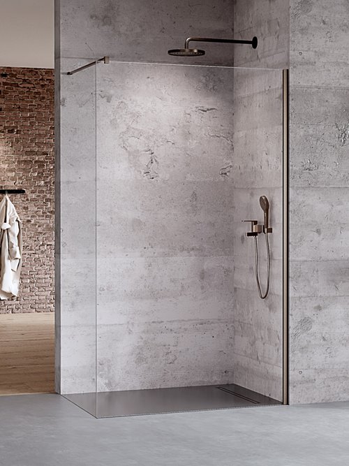 Ścianka prysznicowa stal szczotkowana 140 cm K-1761 Nesta Gunmetal Brushed New Trendy