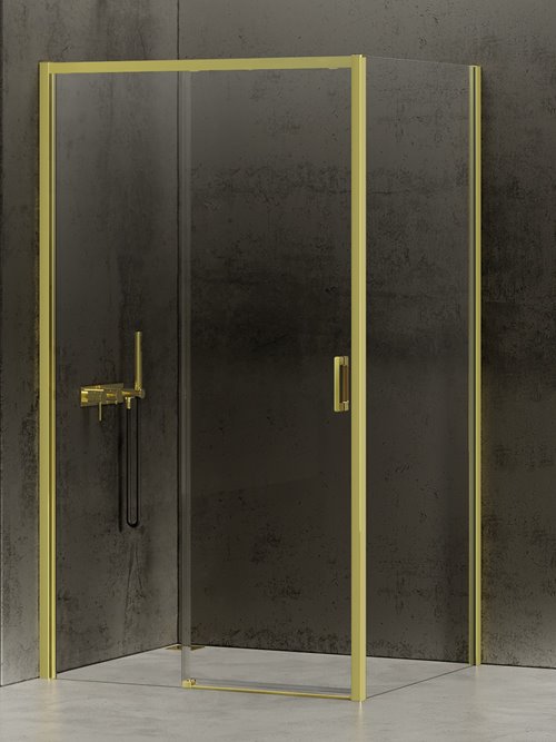 Kabina prysznicowa prostokątna lewa 110x70 złota D-0422A/D-0222B Prime New Trendy Gold