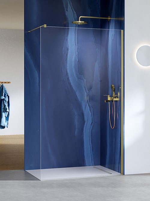 Ścianka prysznicowa złoty połysk 140 cm K-1737 Nesta Light Gold New Trendy