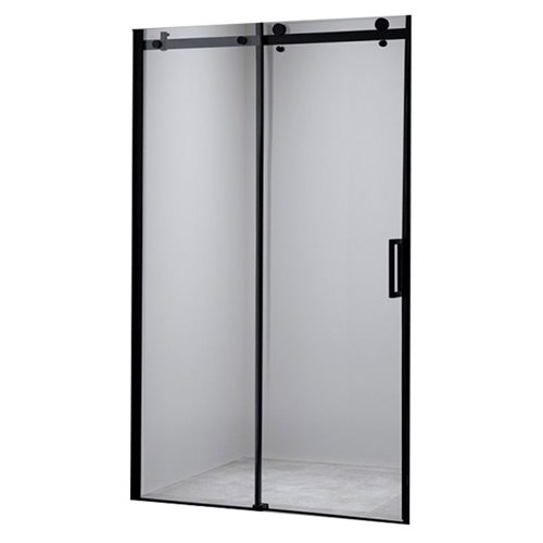 Czarne drzwi prysznicowe do wnęki 145-150 cm rozsuwane SH03GB szkło 8 mm