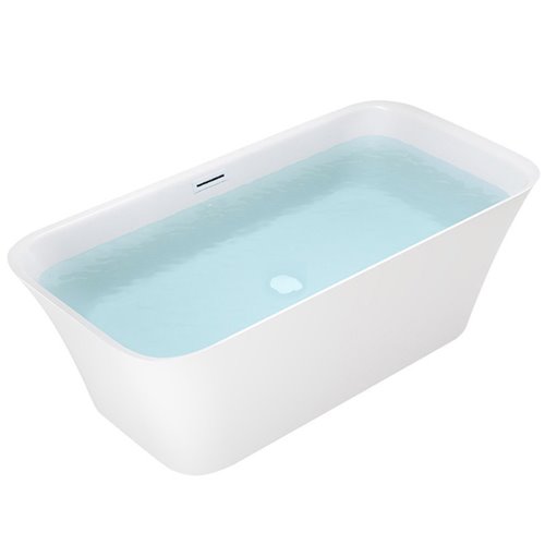 Wanna wolnostojąca biały przelew oraz korek prostokątna 160 cm Viana Hydrosan