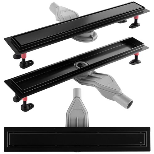 Odpływ liniowy Rea czarny Neox Superflow 70 cm