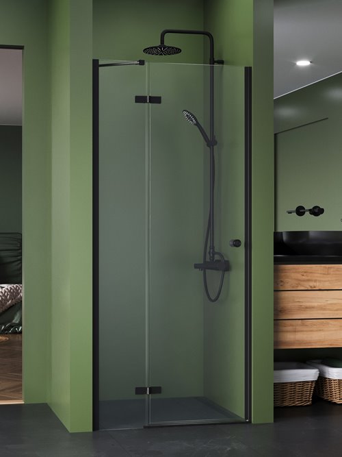 Drzwi prysznicowe uchylne lewe kolor czarny mat 100 cm D-1013A New Trendy Kalibra 1D