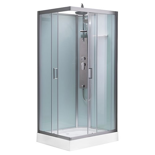 Kabina prysznicowa zabudowana prostokątna profil szczotkowany 120x80 Alma Lewa