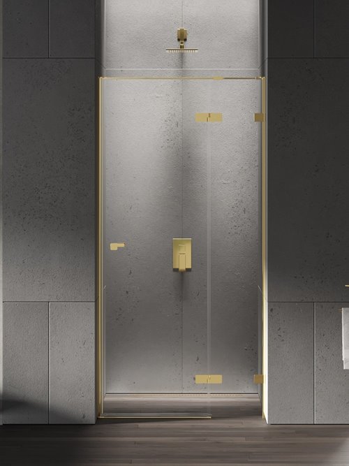 Złote drzwi prysznicowe uchylne 100 cm prawe EXK-4676 Eventa Gold Shine New Trendy