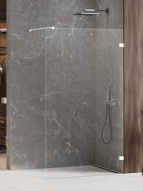 Biała ścianka prysznicowa 80 cm EXK-2919 Avexa White New Trendy
