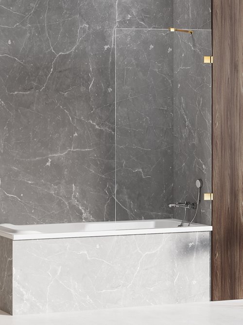 Złoty połysk parawan wannowy 80x150 EXK-2173 Avexa Gold Shine New Trendy