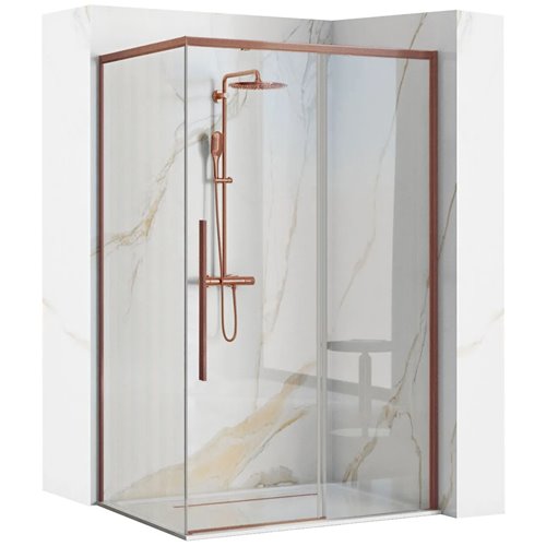 Miedziana szczotkowana kabina prysznicowa prostokątna 120x90 Solar Rea
