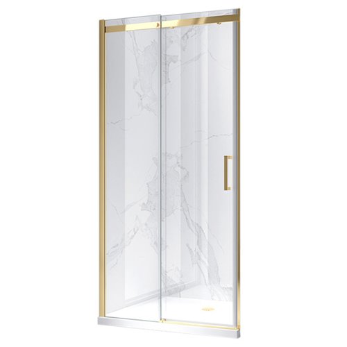 Złote drzwi prysznicowe do wnęki 105-110 cm rozsuwane szkło 8 mm KZ09B