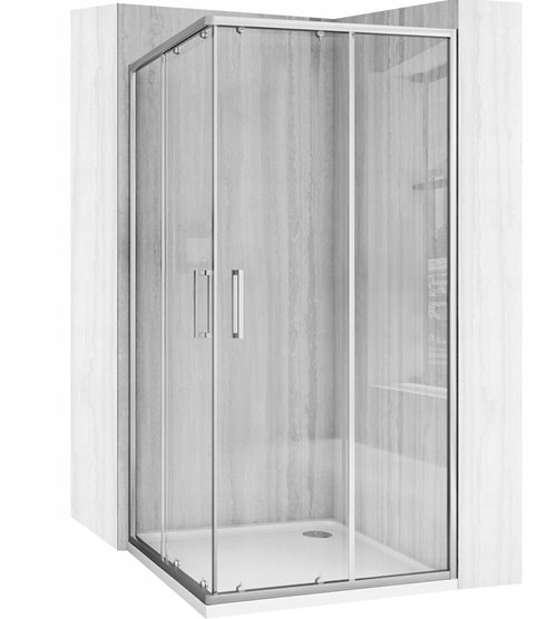 Stal szczotkowana kabina prysznicowa prostokątna 100x80 City Rea