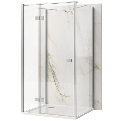 Prostokątna kabina prysznicowa przyścienna lewa 120x80x80 Atlas Rea Chrom