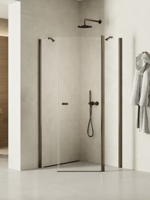 Stalowa kabina prysznicowa pięciokątna 90x90 K-1708 New Soleo Gunmetal Brushed New Trendy