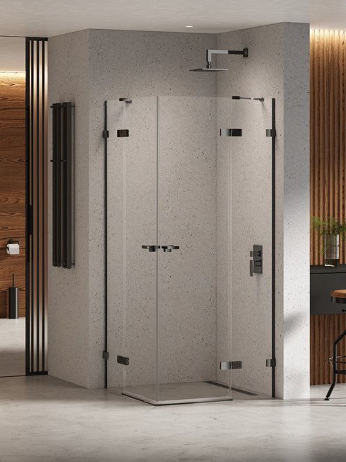 Kabina prysznicowa podwójne drzwi uchylne 90x120 EXK-6214 Eventa Black Chrome New Trendy