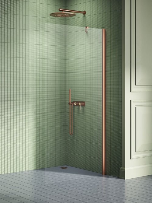 Miedziana szczotkowana ścianka prysznicowa 90 cm K-2103 New Soleo Copper Brushed New Trendy