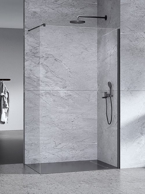 Ścianka prysznicowa czarna 110 cm K-1726 Nesta Black New Trendy