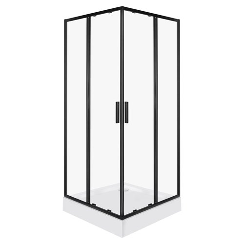 Kabina prysznicowa kwadratowa z brodzikiem 90x90 SQ Solid BL Kerra