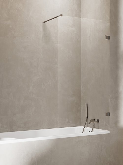 Stal szczotkowana parawan wannowy 80x150 EXK-3518-WP Avexa Gunmetal Brushed New Trendy