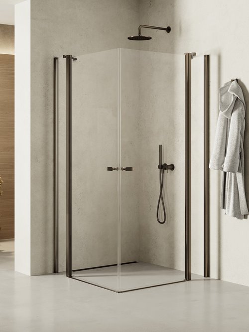 Stalowa szczotkowana kabina prostokątna 90x100 K-2184 New Soleo Gunmetal Brushed New Trendy