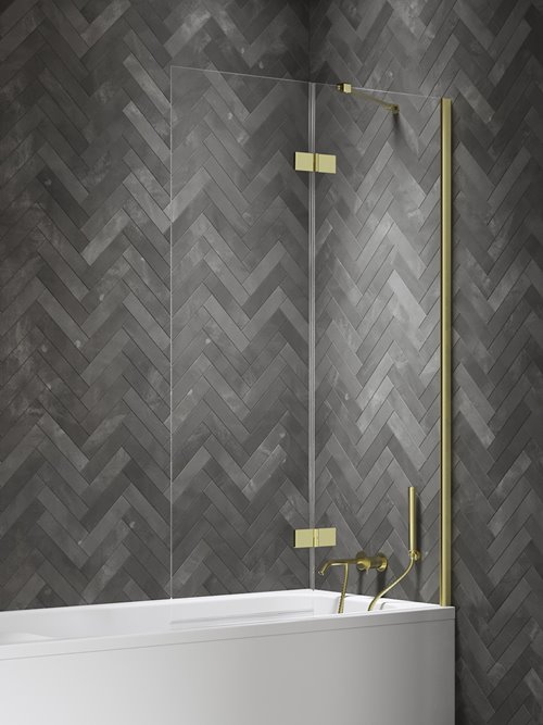 Parawan wannowy kolor złoty połysk lewy 120x150 P-0244-WL Nesta Light Gold New Trendy