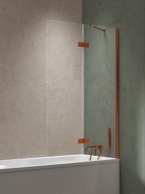 Parawan wannowy kolor miedziany szczotkowany prawy 120x150 P-0256-WL Nesta Copper Brushed New Trendy