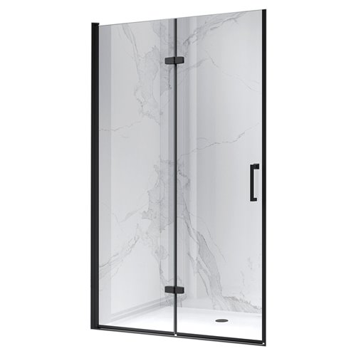 Czarne drzwi prysznicowe składane do wnęki 120 cm ZES-KZ21F-BL-120