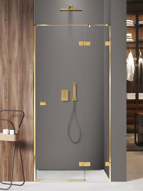 Drzwi prysznicowe złoty połysk prawe 110 cm EXK-1637 Avexa Gold Shine New Trendy