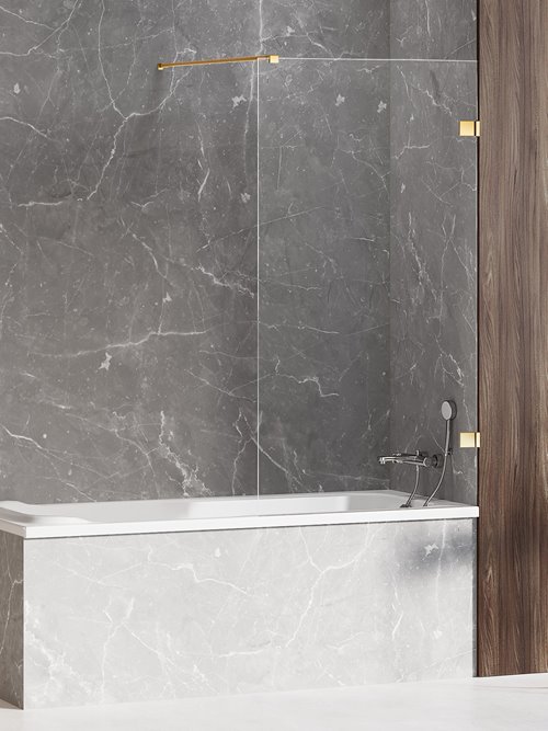 Złoty połysk parawan wannowy 80x150 EXK-2173-WP Avexa Gold Shine New Trendy