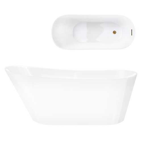 Wanna wolnostojąca Corsan Estella 160 cm korek klik-klak miedziany