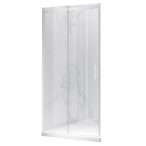 Białe drzwi prysznicowe do wnęki 135-140 cm rozsuwane szkło 8 mm KZ09E