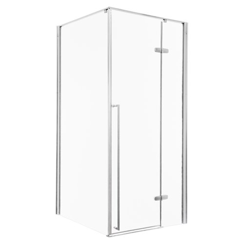 Chromowana kabina prysznicowa prostokątna 100x80 drzwi uchylne Long Chrom Kerra