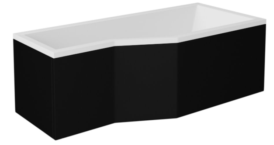 Czarna obudowa wanny uniwersalna prawa/lewa 150 cm do wanien Integra
