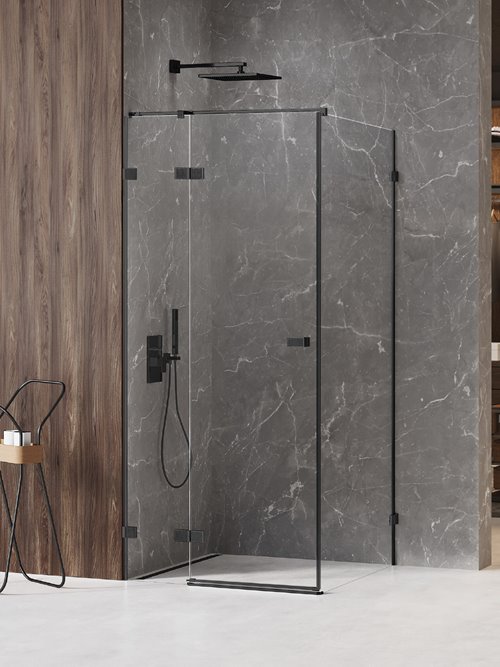 Czarna kabina prysznicowa lewa 100x110 EXK-6865 Avexa Black XR New Trendy