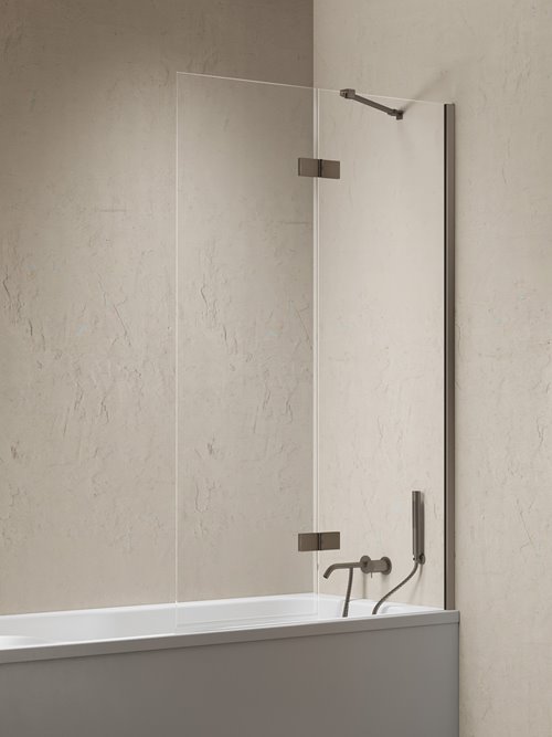 Parawan wannowy kolor stal szczotkowana prawy 120x150 P-0262-WL Nesta Gunmetal Brushed New Trendy