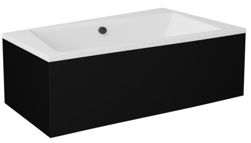 Czarna obudowa do wanny 160 Infinity Prawa Besco