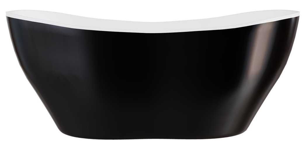 Wanna z konglomeratu czarno-biała 160 cm + klik-klak czarny Viya B&W Besco WMD-160-VWB