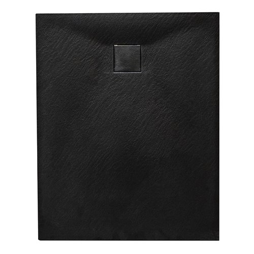 Czarny brodzik prysznicowy prostokątny o strukturze kamienia 140x80 cm Riko Hydrosan
