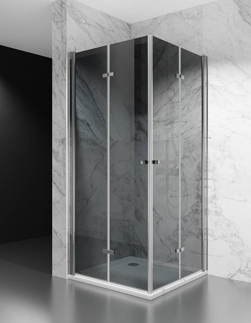 Kabina prysznicowa składana 70x95 cm szkło 6mm grafitowe profile chrom Swiss Liniger