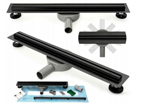 Cienki odpływ liniowy 60 cm Rea Pro Slim Czarny