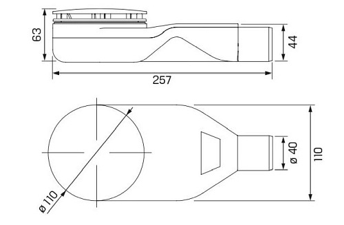 Syfon brodzikowy niski 90 mm chrom Thino S-0038 New Trendy
