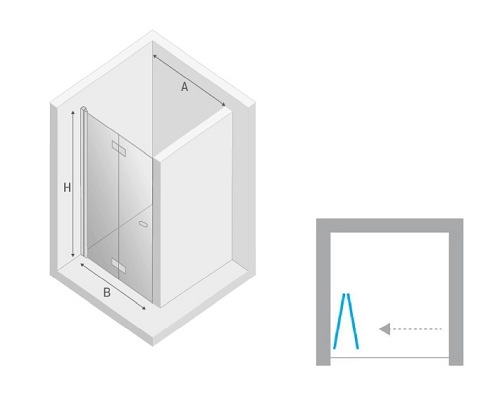 Czarne drzwi prysznicowe składane 120 cm D-0227A New Soleo Black New Trendy