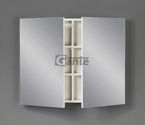 Biała matowa szafka wisząca z lustrem 65x80 Victa