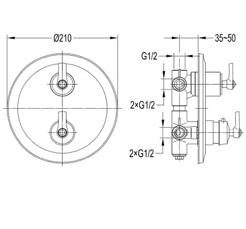 Bateria z termostatem AM5238/6 ORB Armance Omnires