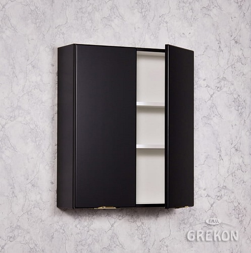 Czarna szafka łazienkowa wisząca 60x72 Victa Gante