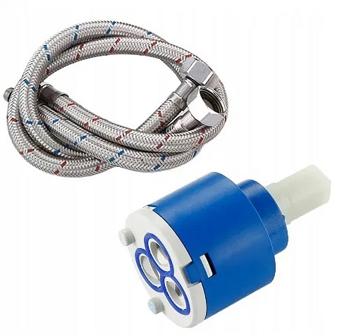 Czarna bateria umywalkowa niska Storm Black Rea