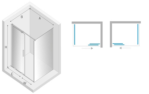Smart New Trendy kabina prysznicowa narożna prostokątna 100x80 cm EXK-4020