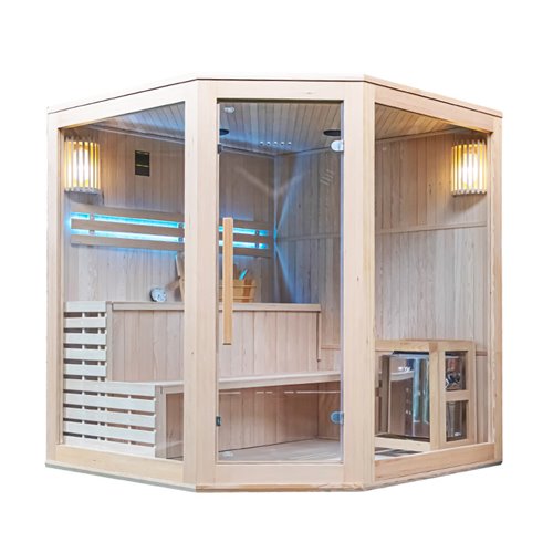 Sauna fińska 6-osobowa narożna 180x180 cm piec Harvia 8KW Bodo7