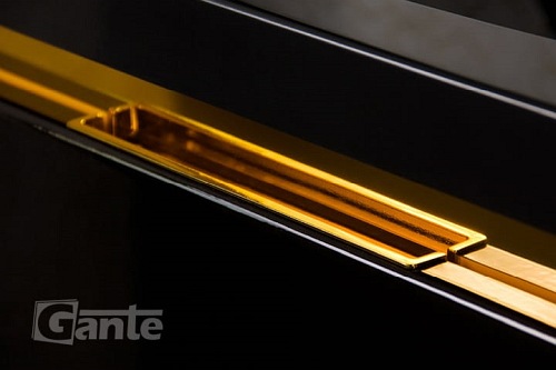 Czarna szafka z czarną umywalką złoty uchwyt 100 cm seria Diamond Gold Gante C