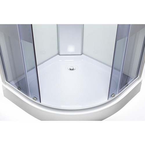 Kabina prysznicowa z jasnym środkiem niski brodzik hydromasaż 90x90 Lisa WH Kerra